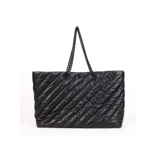 Balenciaga Crush leather shoulder bag like new, black quilted