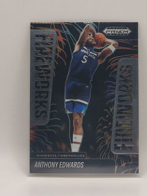 Anthony Edwards 2024-25 Panini-Prizm Black Basketball Fireworks Insert Card new