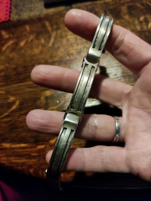 Silver men's bracelet 950 used, adjustable clasp, 1990s