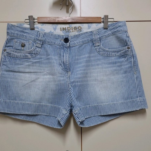 Marks & Spencer jeans shorts like new, size 14, white and turquoise