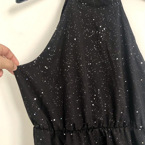 Black halter dress with glitter, size M, new