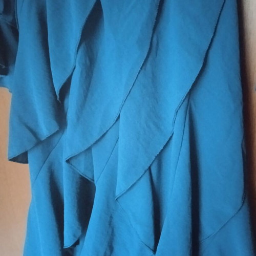 Petrol dress with ruffles for special occasions