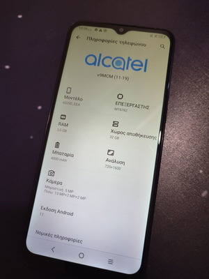 Alcatel 1s 3/32 Android smartphone μεταχειρισμένο, πλήρως λειτουργικό