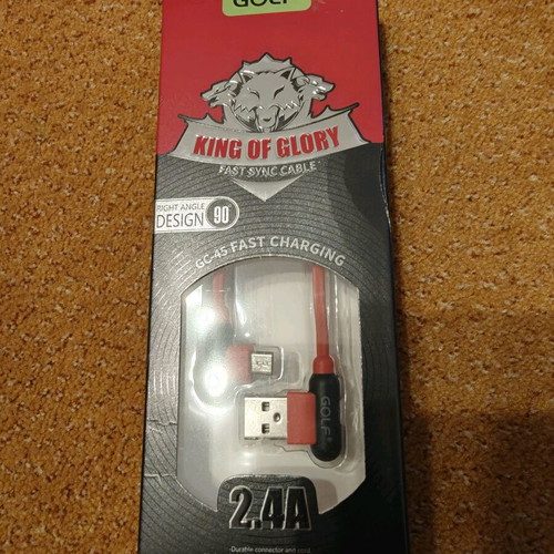 Golf USB to Micro USB Charging Cable 2.4A Right Angle New