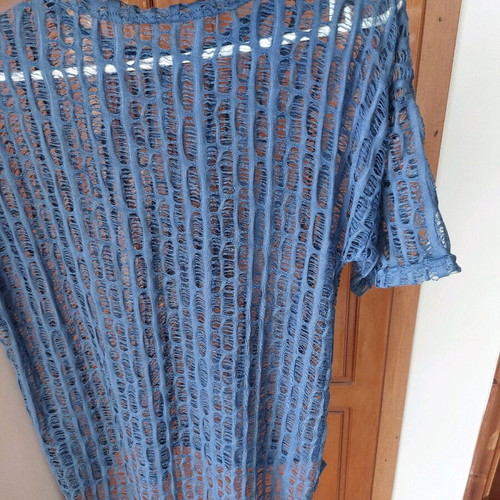 Net blouse new, one size, blue