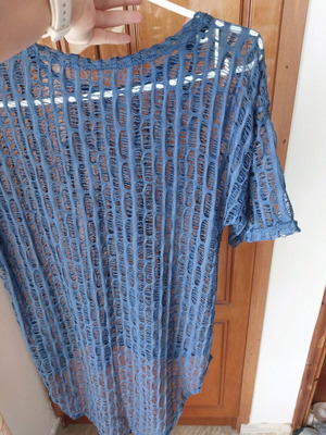 Net blouse new, one size, blue