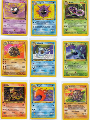 Pokemon 1st Edition Fossil 1999 uncommon card set