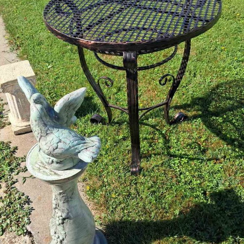 Garden table wrought iron new, handmade with copper patina