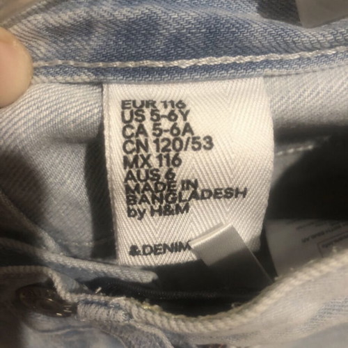 H&M girls' 3/4 denim jeans, ages 5-6