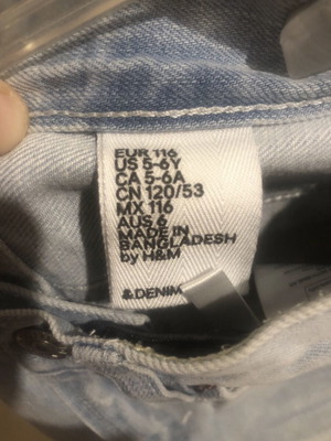 H&M girls' 3/4 denim jeans, ages 5-6