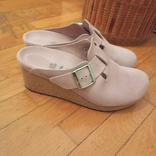 Birkenstock Fanny suede clogs used, size 40, pink