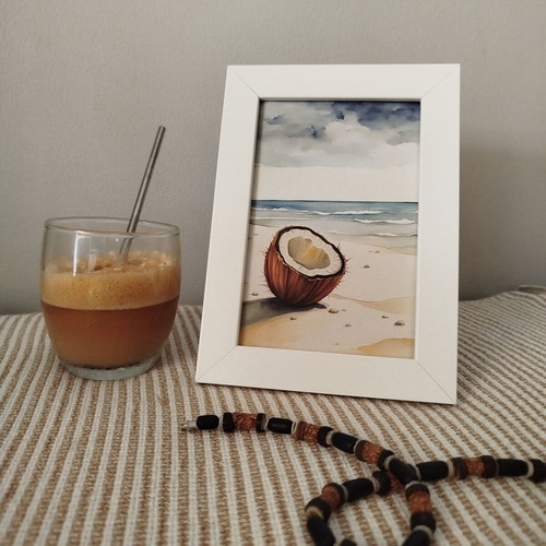 Small Frame with Coconut Minimal Beach House Decor new