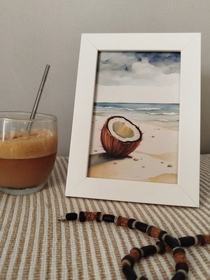 Small Frame with Coconut Minimal Beach House Decor new