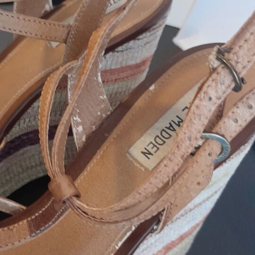 Steve Madden women's platform espadrille sandals size 39 used, tan