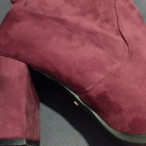 Burgundy suede women's ankle boots size 39
