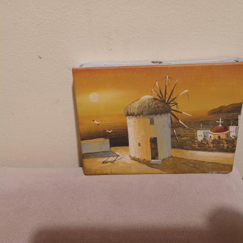 Sunset in wooden frame like new