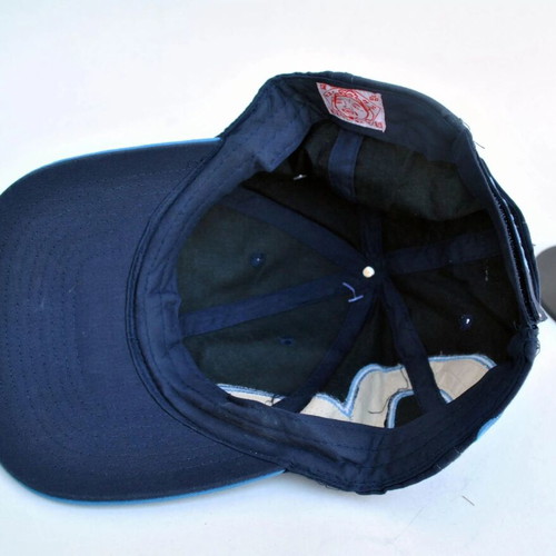 Vintage blue embroidered Evisu cap, unbranded