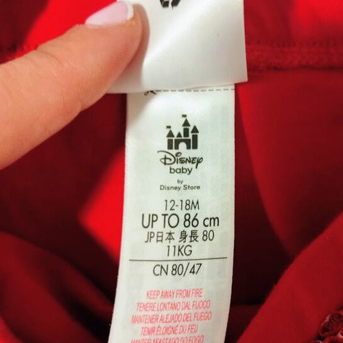 Disney Baby red baby leggings with tutu skirt size 12-18 months like new