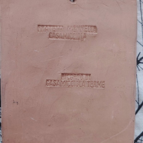 Vintage ιταλικό διακοσμητικό κεραμικό πλακίδιο σαν καινούργιο, τερακότα