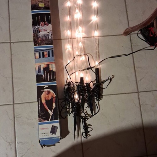 Vintage garden light set 24V like new with box and transformer