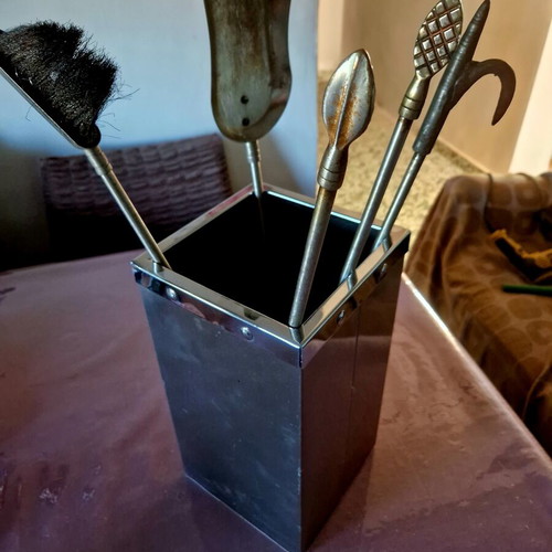 Inox fireplace accessory set like new