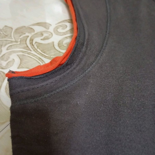 Cotton Stretch Women's Blouse Brown with Orange, like new, size L