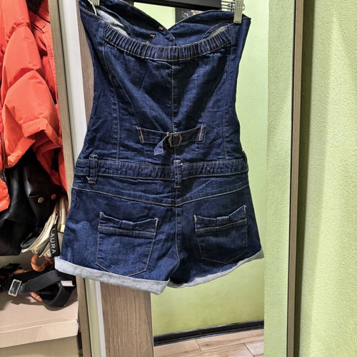 Mango short denim jumpsuit like new, size S, blue