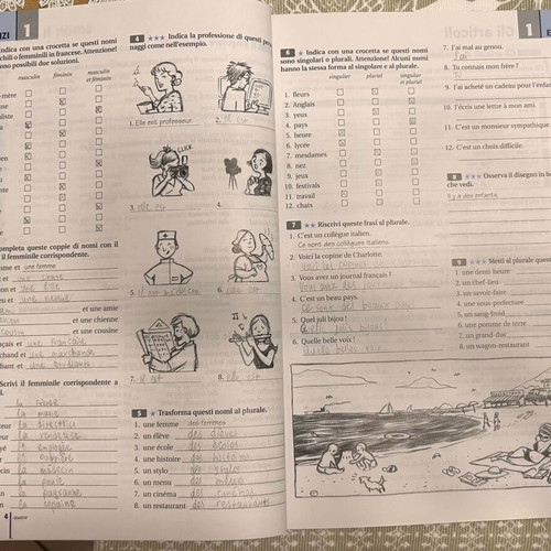 Grammaire facile du français language learning book used, Italian edition