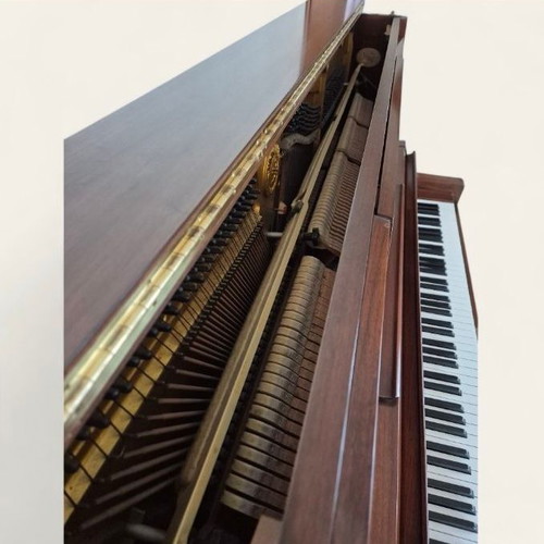 Yamaha W102 Upright Piano used, premium Japanese walnut finish with ottoman stool