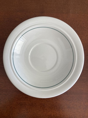 Staffordshire Tableware vintage βαθύ πιατάκι με πράσινο χείλος
