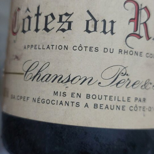 Côtes du Rhône 1997 wine bottle, sealed