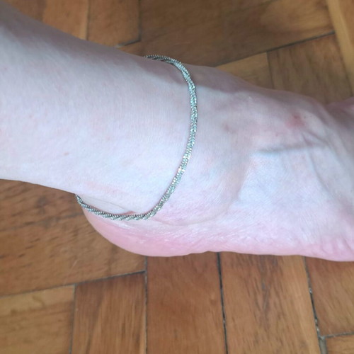 Italian 925 Silver Ankle Bracelet like new with Unique Weave