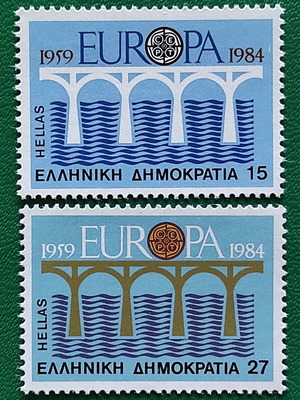 1984 Europa 25 χρόνια C.E.P.T. σειρά γραμματοσήμων καινούργια, Ελλάδα