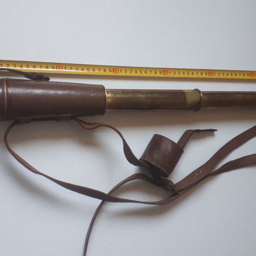 Nautical Telescopic Monocular used, vintage bronze and leather