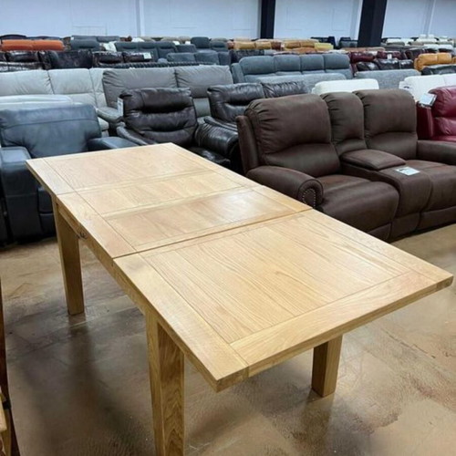 Wooden dining table new with extendable feature