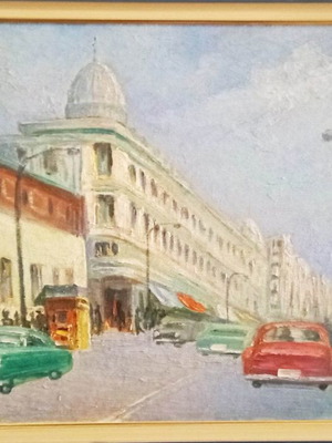 Λεωνίδας Τσεμπερώφ Ελαιογραφία Οδός Σταδίου Μεγάλη Κορνίζα