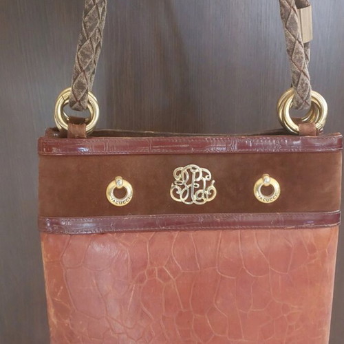 Brown leather shoulder bag used