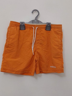 Adidas boys' swim shorts used, size 12 years, white and orange