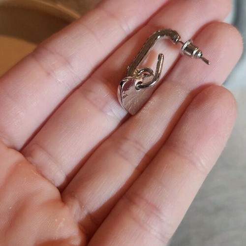 Stainless steel heart earrings with diamonds new