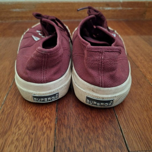 Superga women's sport canvas shoes used size 39.5 red