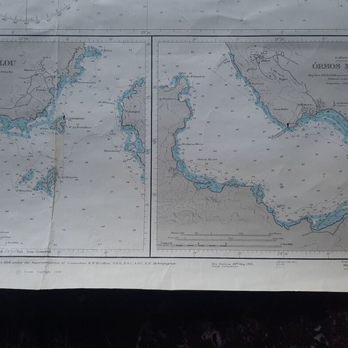 Nautical map Cyclades: Paros, Antiparos, Ios, Naxos, Folegandros, Kimolos, Milos