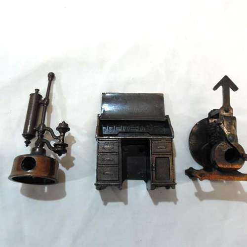Three metal pencil sharpeners like new from the 1980s