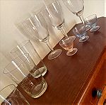  vintage ποτήρια σκαλιστά 9 τεμάχια