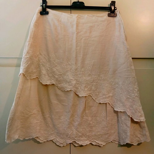 Midi cotton skirt House of Art used, beige sugar color, large