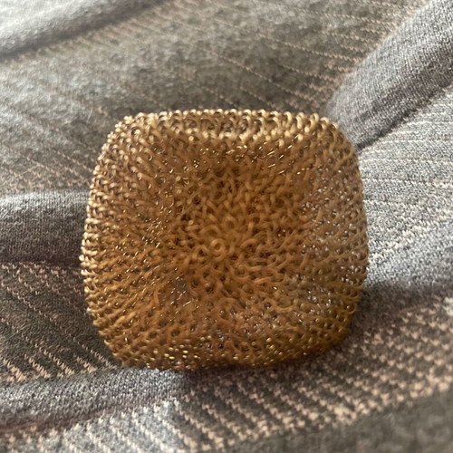 Soninke French Large Cooper Ring with Traditional Woven Design