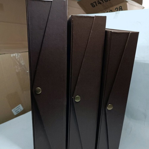Storage boxes new, set of 3, brown with lining