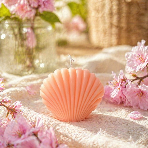 Aromatic Candle in Shell Shape new, strawberry scent