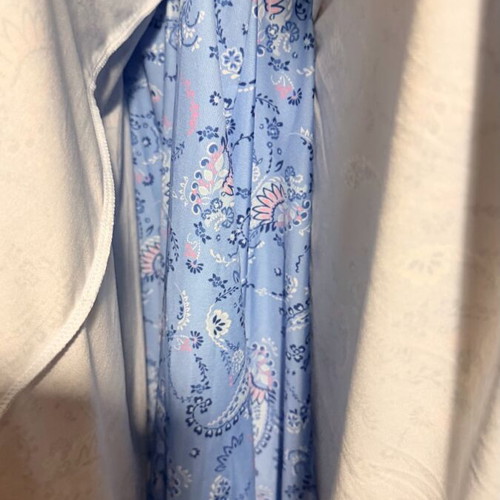Summer dress new with asymmetrical cut and white turquoise straps