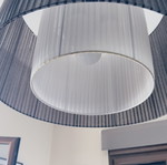 Modern fabric pendant ceiling light, dark anthracite