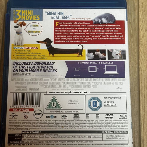 The Secret Life of Pets Blu-Ray used with English subs